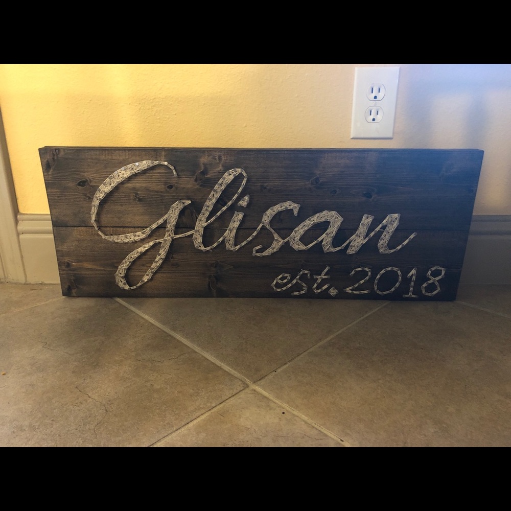 last name string art board